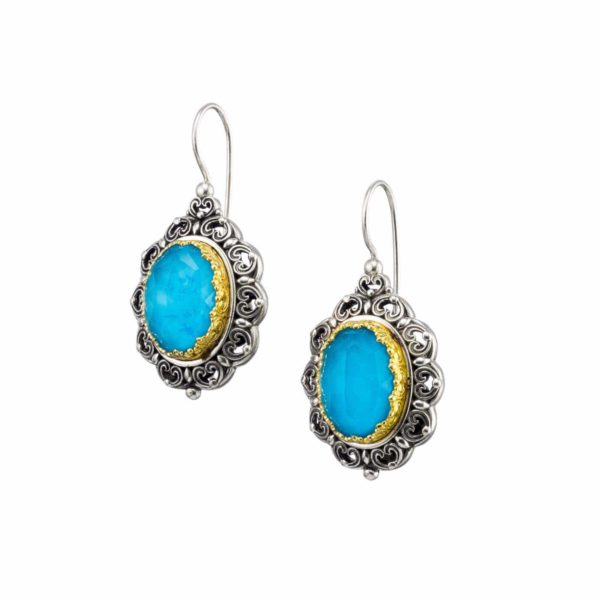 Colors Oval Earrings in Sterling Silver with Gold plated parts for Women’s - Image 2