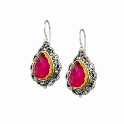 Tear Colors Earrings in Sterling Silver with Gold plated parts for Women’s