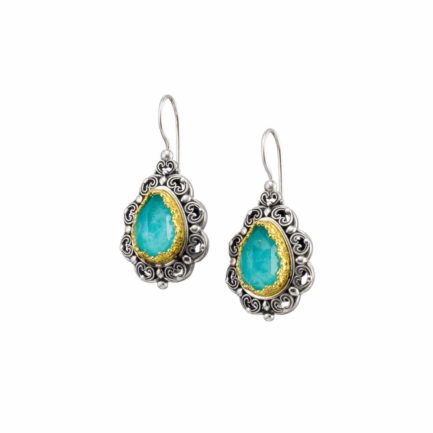 Tear Colors Earrings in Sterling Silver with Gold plated parts for Women’s