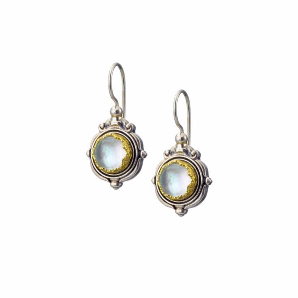 Colors Round Small Earrings Sterling Silver 925 with Gold plated parts for Women’s - Image 3