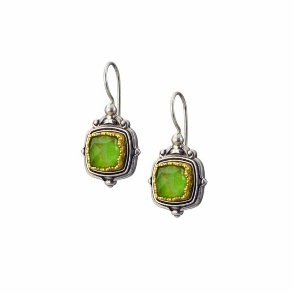 Colors Square Small Earrings Sterling Silver 925 with Gold plated parts for Women’s - Image 2