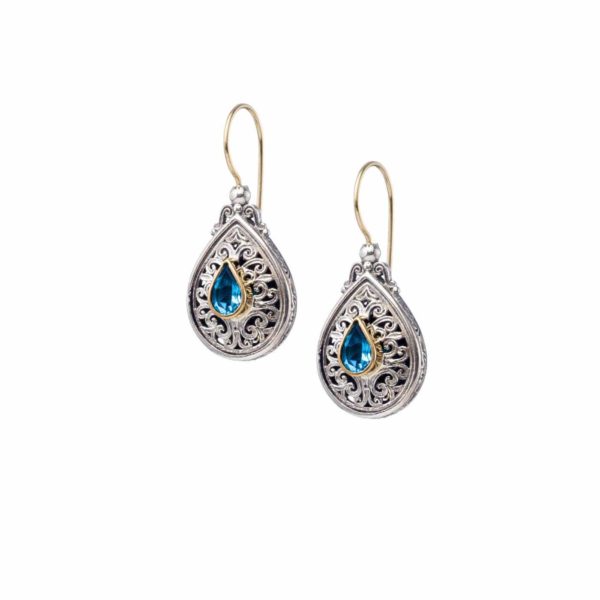 Tear Earrings for Women’s 18k Yellow Gold and Sterling Silver 925