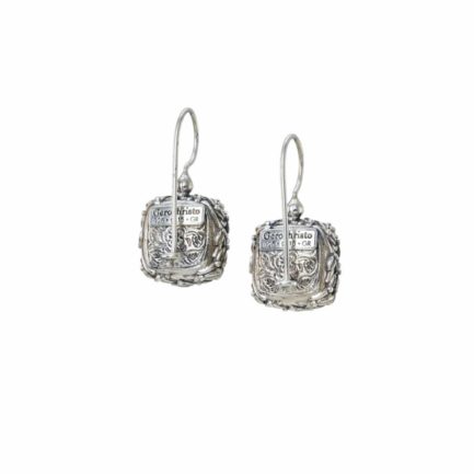 Cyclamen Square small Earrings in Sterling Silver 925 for Women’s