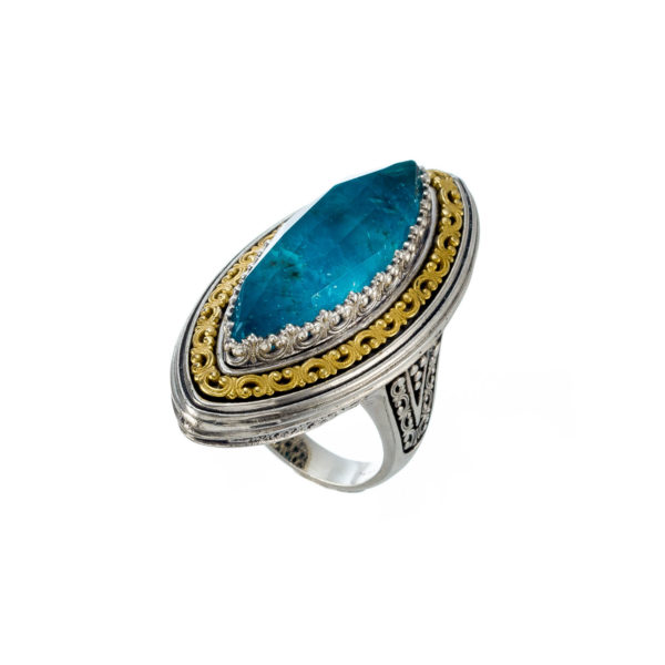 Large Ring Color Sterling Silver 925 with Gold Plated parts - Image 2