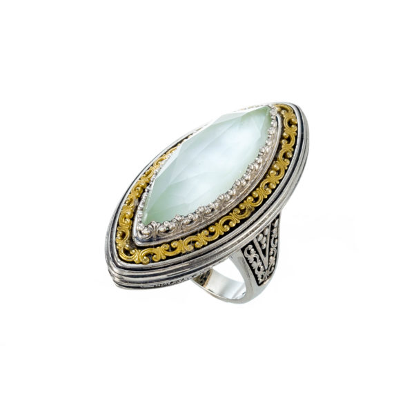 Large Ring Color Sterling Silver 925 with Gold Plated parts - Image 4