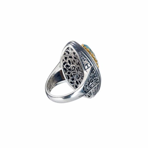 Color Navette Ring Sterling Silver 925 with Gold Plated parts - Image 5