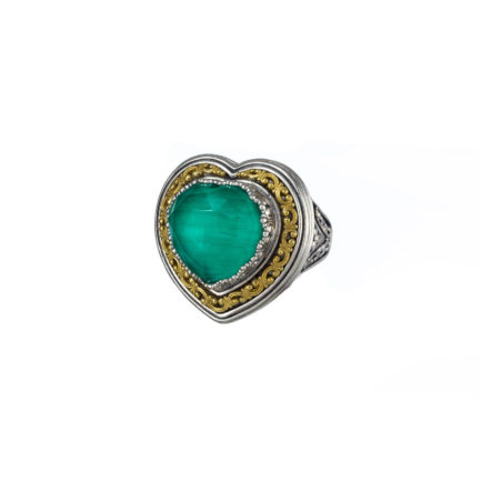 Heart Color Ring Sterling Silver 925 with Gold Plated parts
