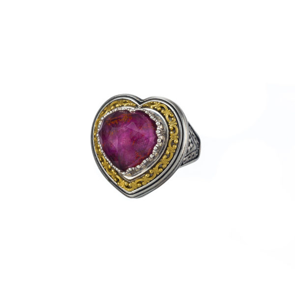 Heart Color Ring Sterling Silver 925 with Gold Plated parts - Image 3