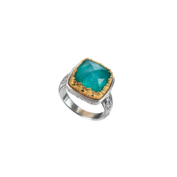 Square Color Ring Sterling Silver 925 with Gold Plated parts - Image 2