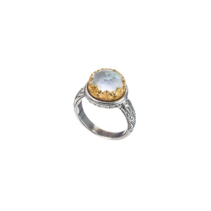 Color Round Ring Sterling Silver 925 with Gold Plated parts