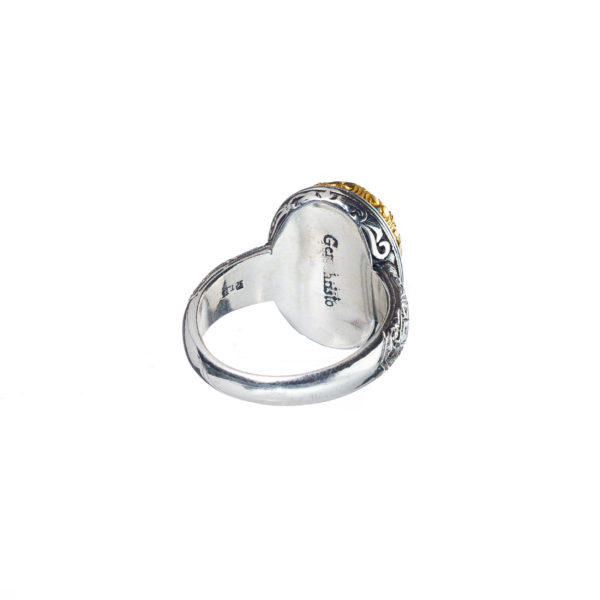 Oval Color Ring Sterling Silver 925 with Gold Plated parts - Image 4