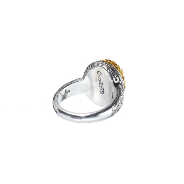 Oval Color Ring Sterling Silver 925 with Gold Plated parts - Image 3