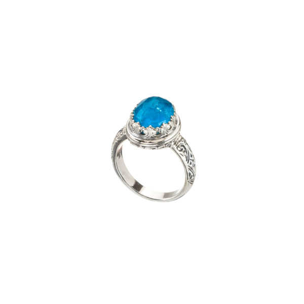 Color Oval Ring in Sterling Silver 925 - Image 4