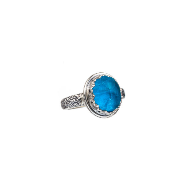 Color Oval Ring in Sterling Silver 925 - Image 3