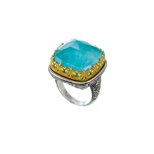 Square Color Ring Sterling Silver 925 with Gold Plated parts - Image 7