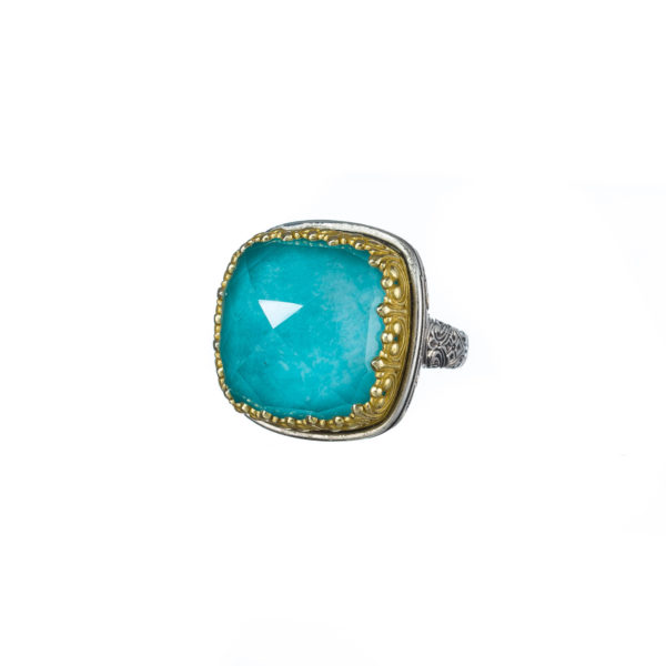 Square Color Ring Sterling Silver 925 with Gold Plated parts - Image 8