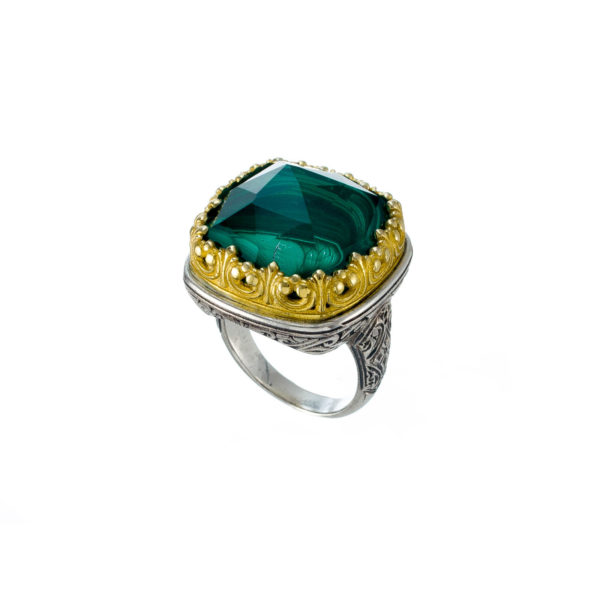 Square Color Ring Sterling Silver 925 with Gold Plated parts