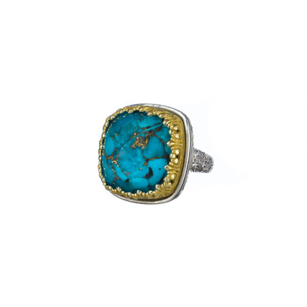 Square Color Ring Sterling Silver 925 with Gold Plated parts - Image 6