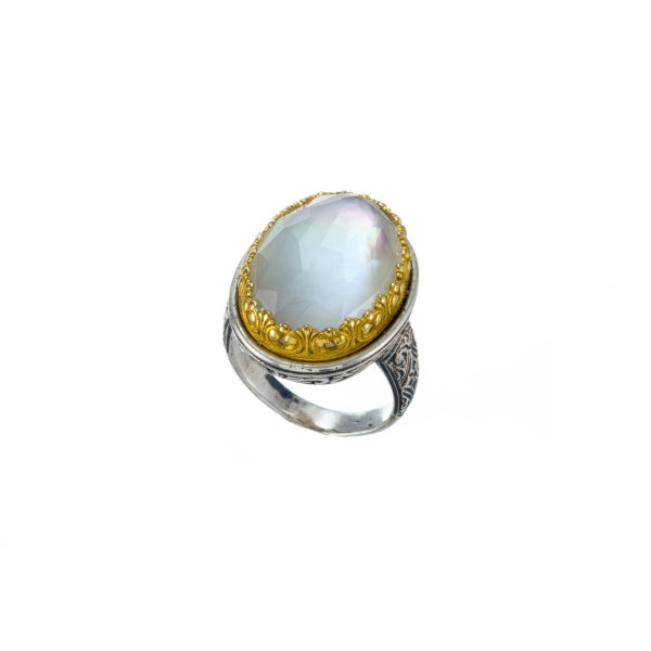 Oval Color Ring Sterling Silver 925 with Gold Plated parts - Image 7