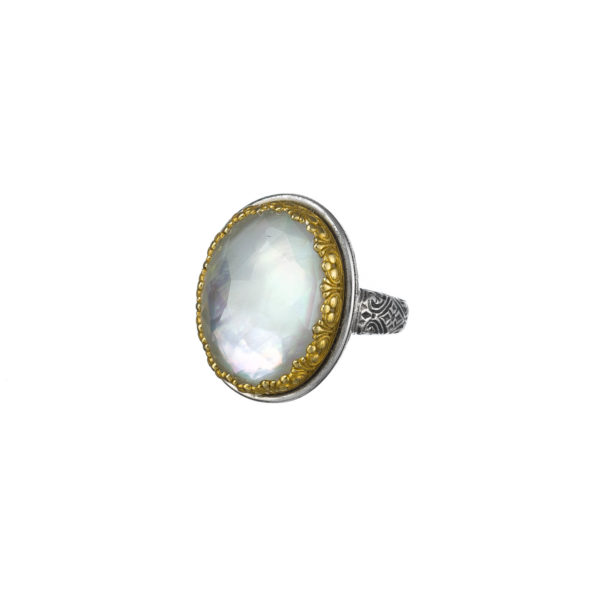 Oval Color Ring Sterling Silver 925 with Gold Plated parts - Image 6