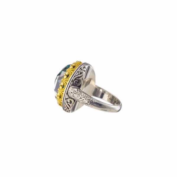 Oval Color Ring Sterling Silver 925 with Gold Plated parts - Image 5