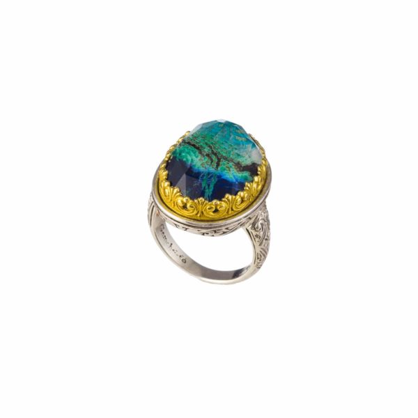 Oval Color Ring Sterling Silver 925 with Gold Plated parts - Image 2