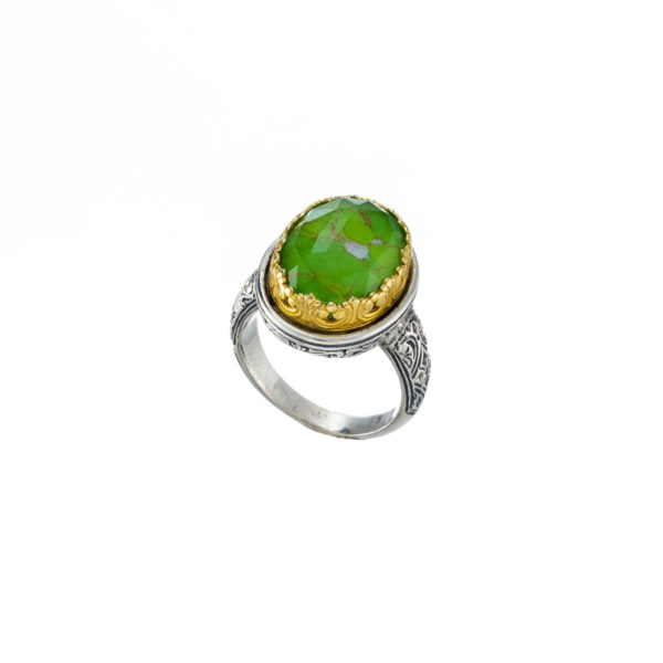 Oval Color Ring Sterling Silver 925 with Gold Plated parts - Image 2