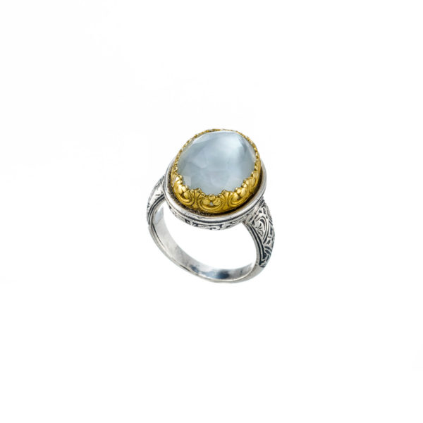 Oval Color Ring Sterling Silver 925 with Gold Plated parts - Image 3