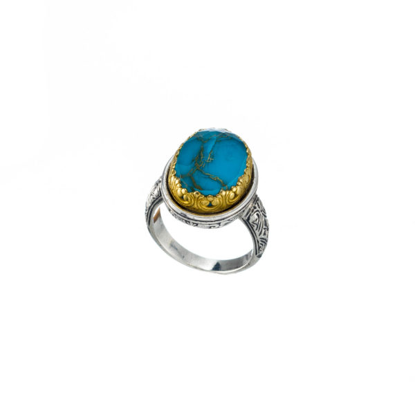 Oval Color Ring Sterling Silver 925 with Gold Plated parts - Image 5