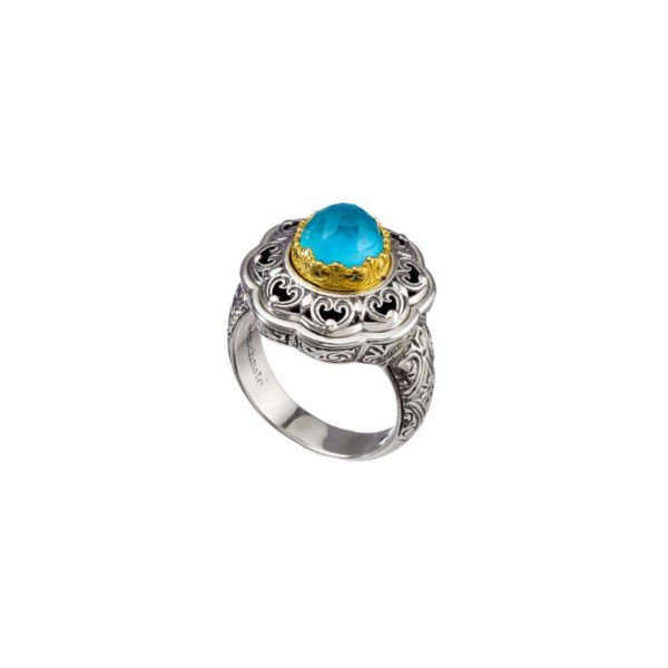 Round Color Ring Sterling Silver 925 with Gold Plated parts - Image 3