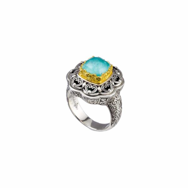 Square Color Ring Sterling Silver 925 with Gold Plated parts - Image 3