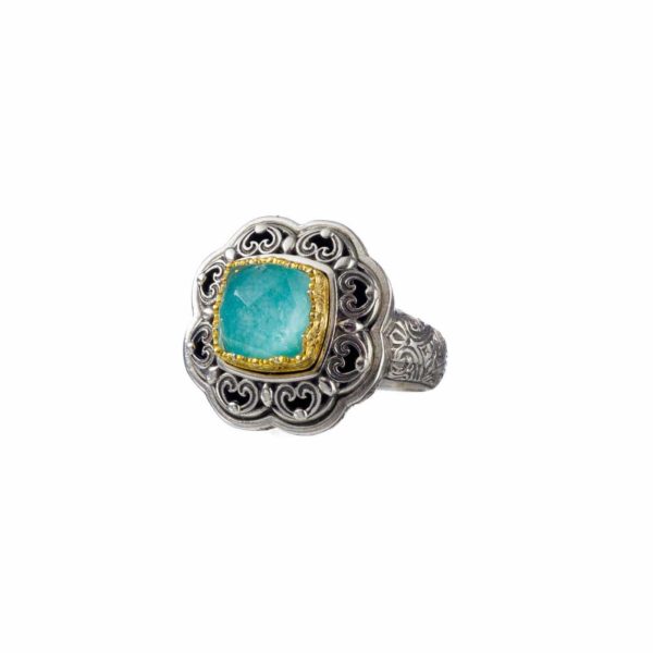 Square Color Ring Sterling Silver 925 with Gold Plated parts - Image 4