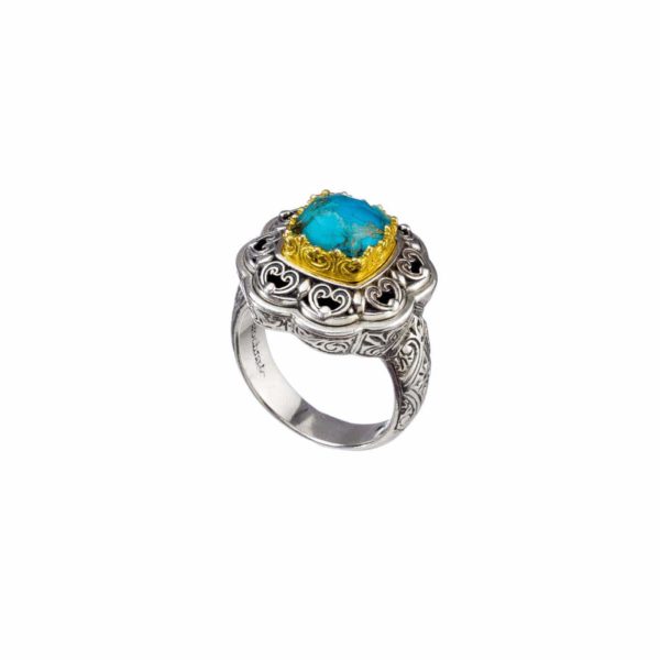 Square Color Ring Sterling Silver 925 with Gold Plated parts - Image 2