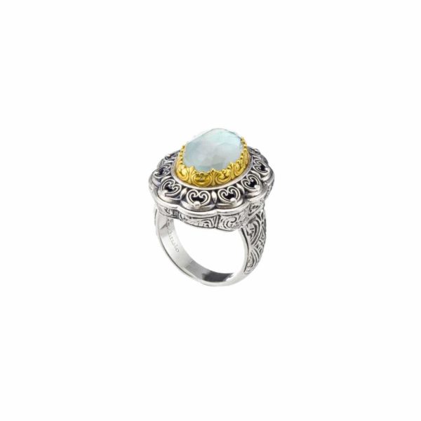 Oval Color Ring Sterling Silver 925 with Gold Plated parts - Image 4