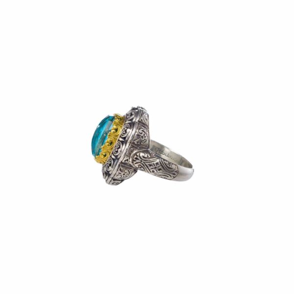 Oval Color Ring Sterling Silver 925 with Gold Plated parts - Image 2