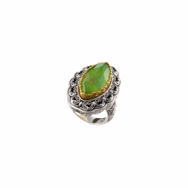 Color Navette Ring Sterling Silver 925 with Gold Plated parts - Image 2