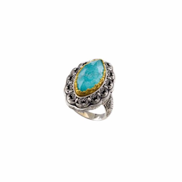 Color Navette Ring Sterling Silver 925 with Gold Plated parts - Image 6