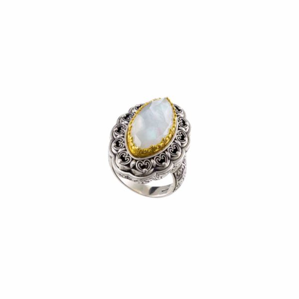 Color Navette Ring Sterling Silver 925 with Gold Plated parts - Image 4