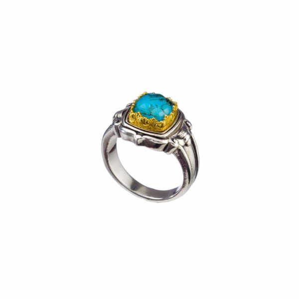 Square Color Ring Sterling Silver 925 with Gold Plated parts - Image 4