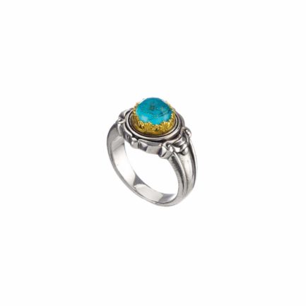 Round Color Ring Sterling Silver 925 with Gold Plated parts