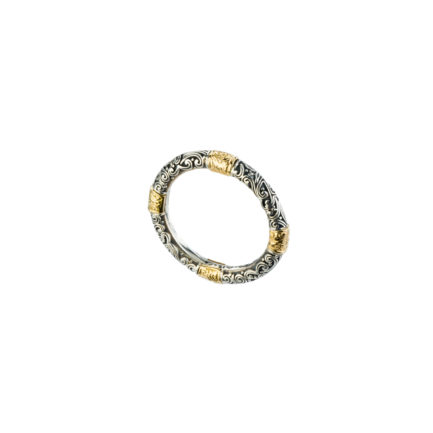 Band Ring 3mm k18 Yellow Gold and Sterling Silver 925