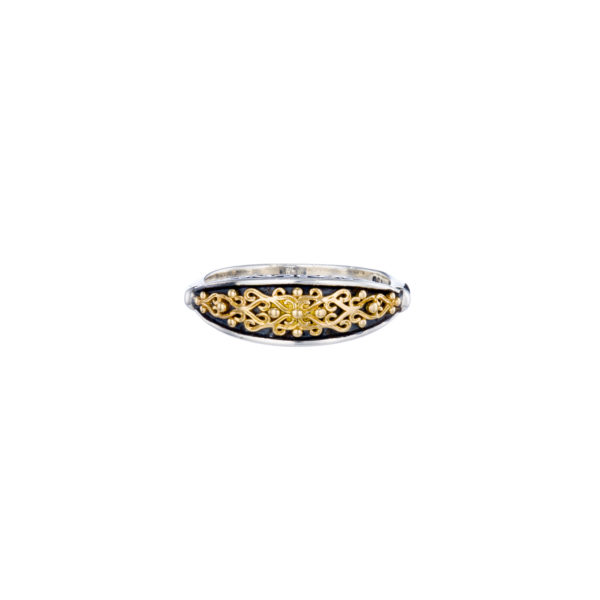 Byzantine Band Ring k18 Yellow Gold and Sterling Silver 925 - Image 2