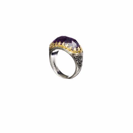 Ring Aegean Colors in k18 Yellow Gold and Sterling Silver 925