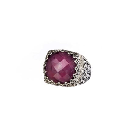Square Color Ring in Sterling Silver 925