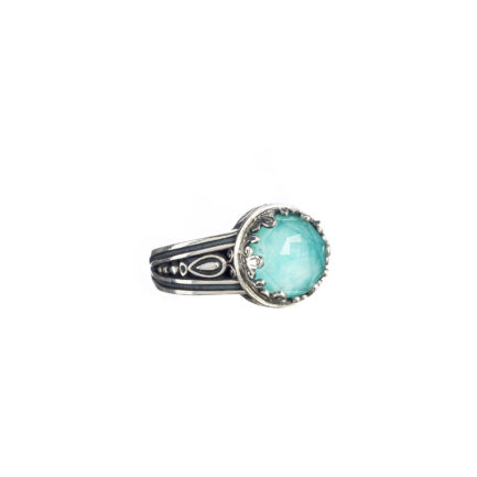 Color Round Ring in Sterling Silver 925