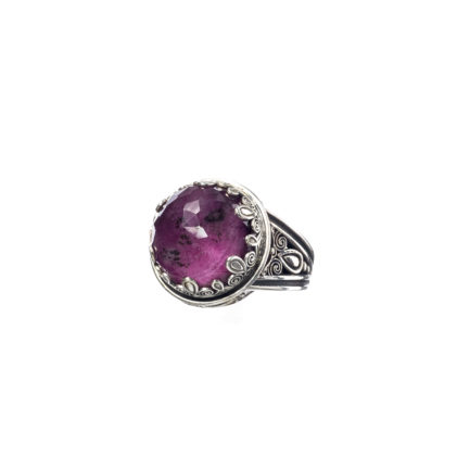 Color Round Ring in Sterling Silver 925