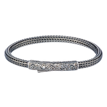 Men’s Bracelet Braided Handmade Chain 925 Sterling Silver 5mm