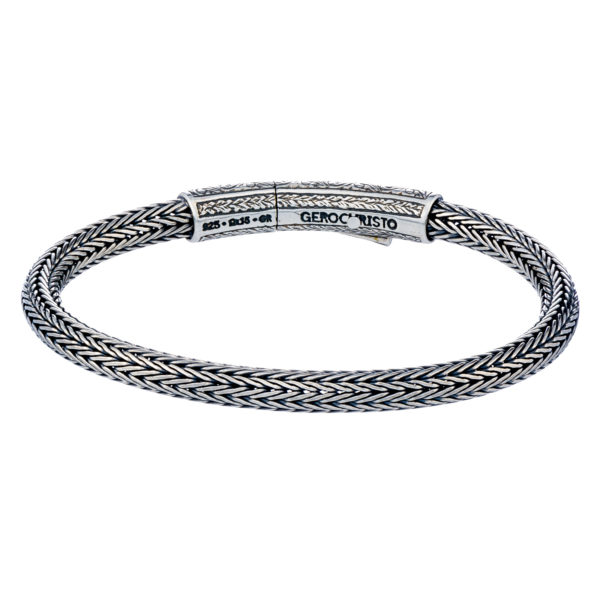 Men’s Bracelet Braided Handmade Chain 925 Sterling Silver 5mm - Image 2