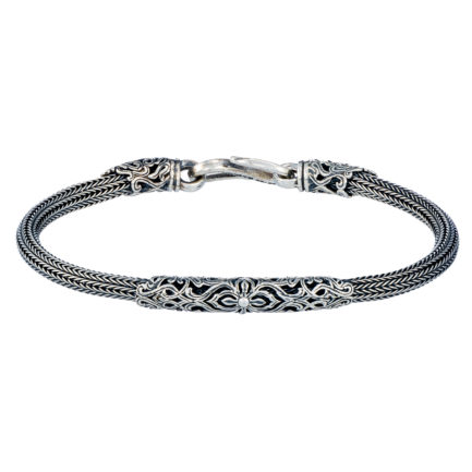 Men’s Bracelet Braided Handmade Chain 925 Sterling Silver 3.5mm