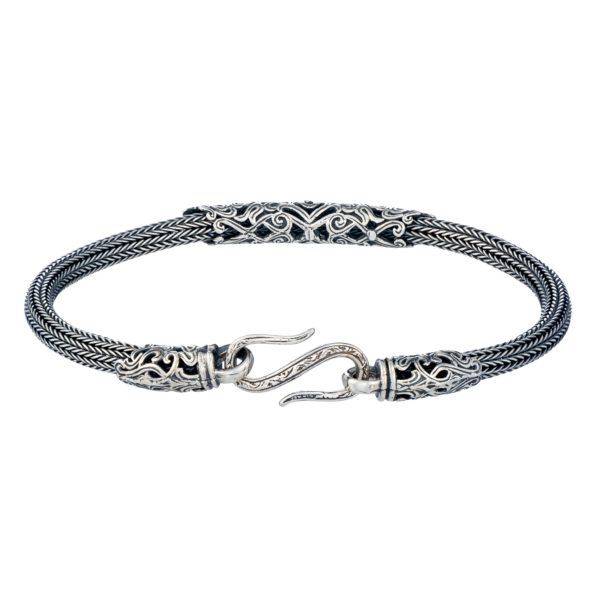 Men’s Bracelet Braided Handmade Chain 925 Sterling Silver 3.5mm
